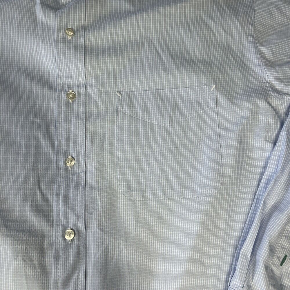 Tommy Hilfiger Mens Dress Shirt 16 34-35 Blue White Cotton Long Sleeve - Picture 2 of 10